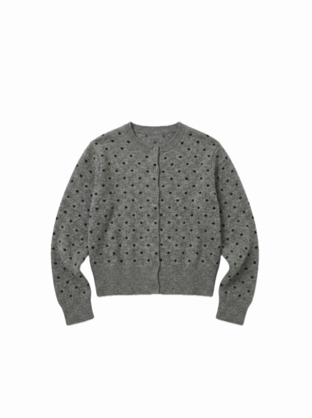 ドットクロップドニットカーディガン
