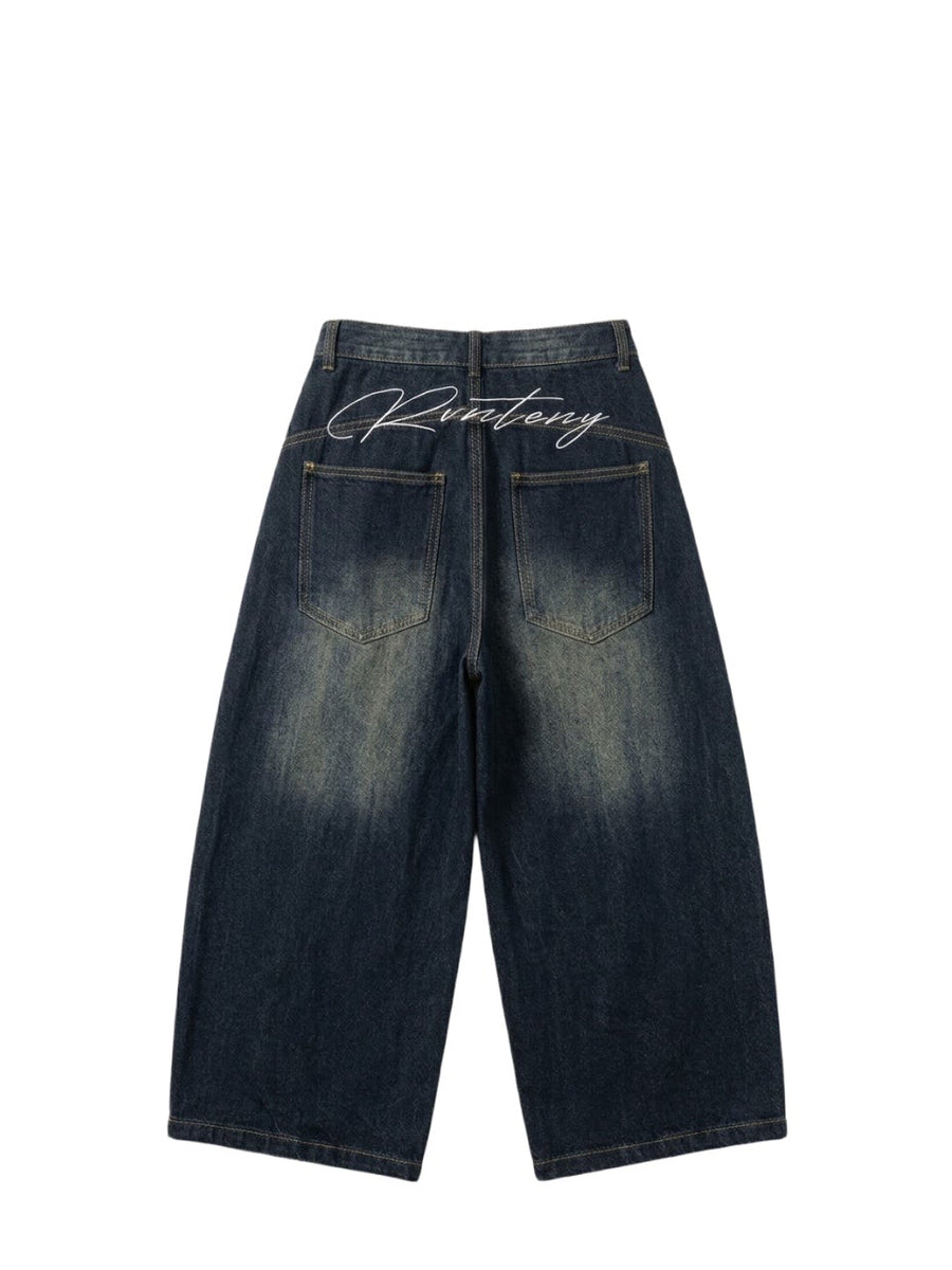 バックロゴヴィンテージワイドデニムパンツ