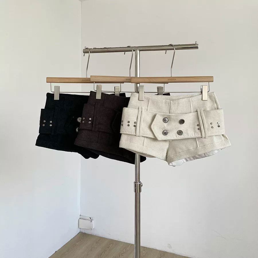 コーデュロイベルトショートパンツ