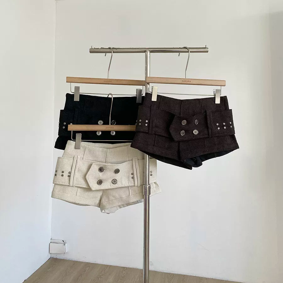 コーデュロイベルトショートパンツ
