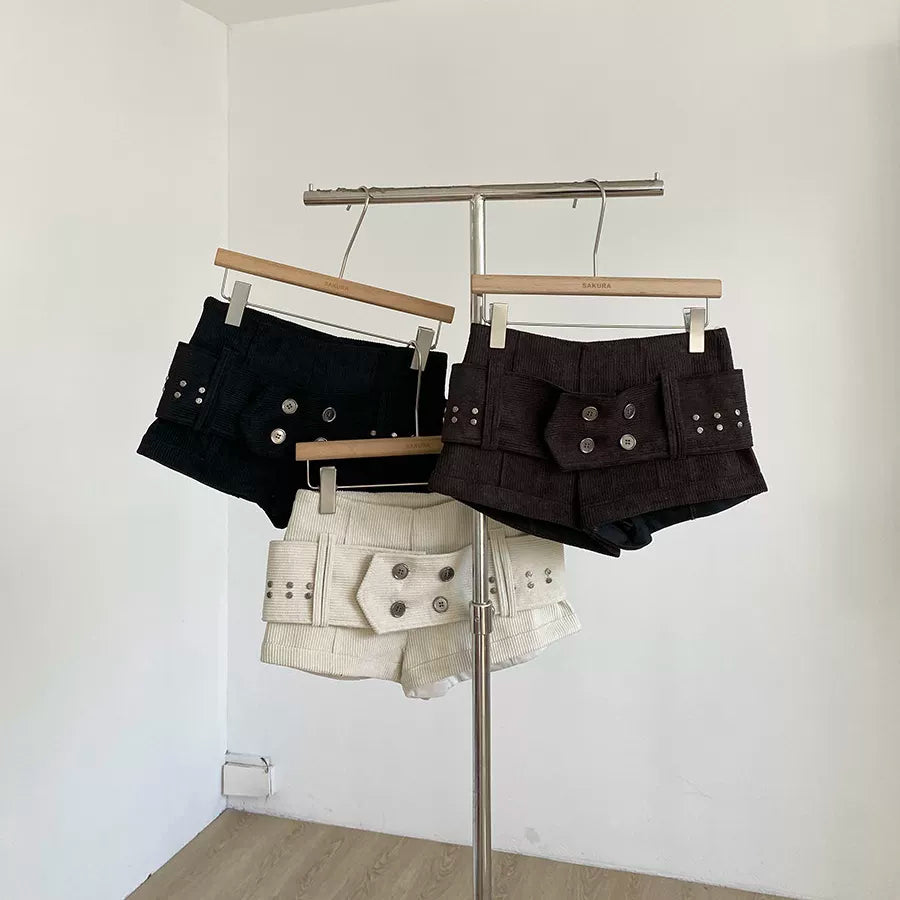 コーデュロイベルトショートパンツ