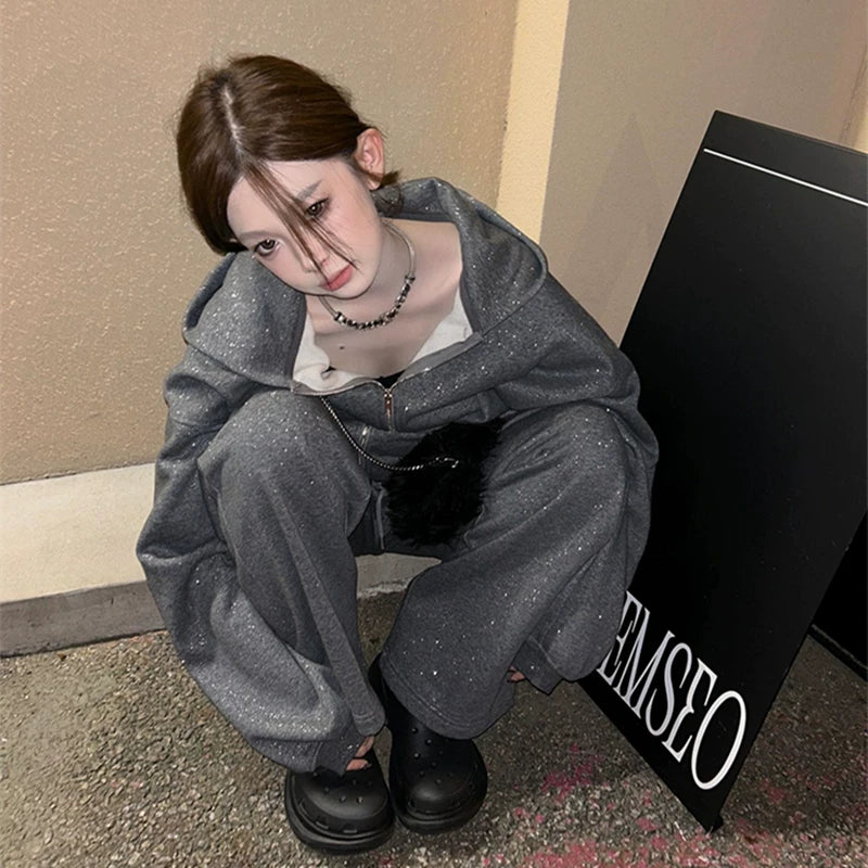 ウォッシュグレー フーディーセットアップ